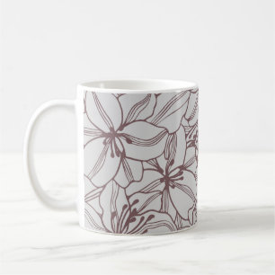Mug Motif sans couture de fleurs de lys vintage. Main 