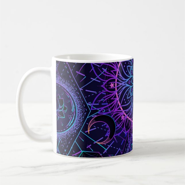 Mug Motif sans couture de la Géométrie Sacrée. Symbole (Gauche)