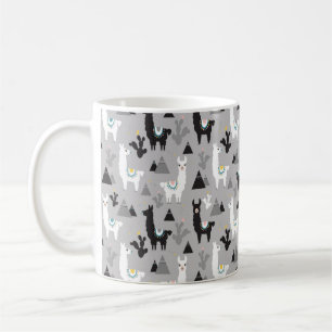 Mug Motif sans couture des cactus de lama et des monta