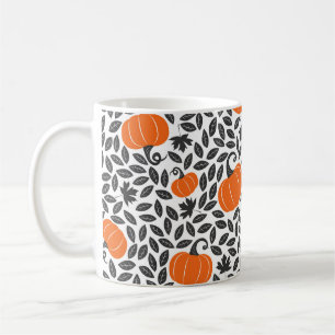 Mug Motif sans couture dessiné à la main avec citrouil