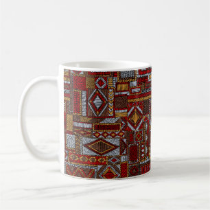 Mug Motif sans couture en style patchwork. E brodé
