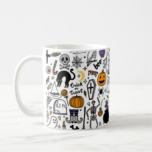 Mug Motif sans couture Halloween. Arrière - plan vinta (Gauche)