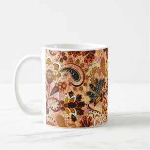 Mug Motif sans couture Paisley avec des fleurs dans l'