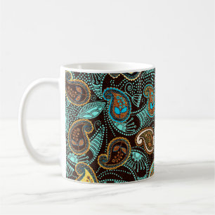 Mug Motif sans couture Paisley, effet de texture jean