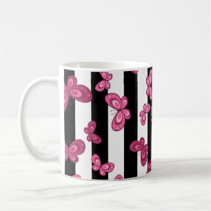 Mug Motif sans couture papillon sur arrière - plan bla