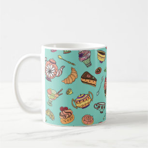 Mug motif sans soudure vintage avec gâteaux