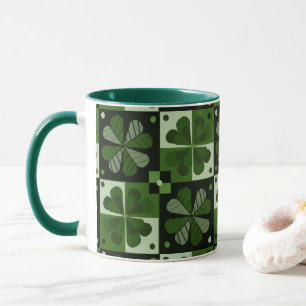 Mug Motif shamrock Checkerboard