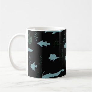 Mug motif sous-marin Abstrait avec poissons et algues