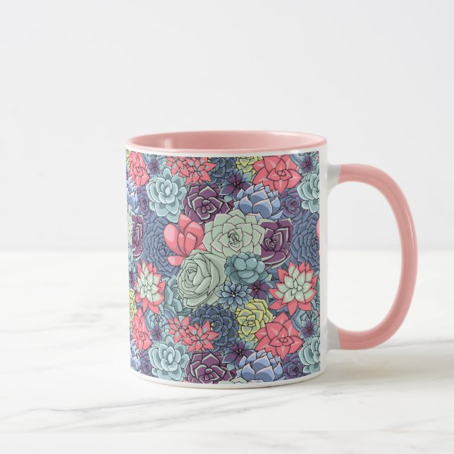 Mug Motif succulent coloré (Droite)