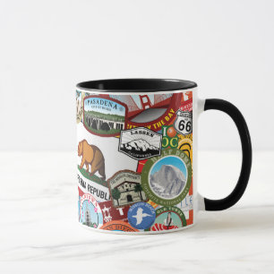 Mug Motif superbe de collage d'autocollant de la