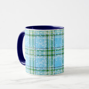 Mug Motif Tartan à carreaux de neige d'hiver 