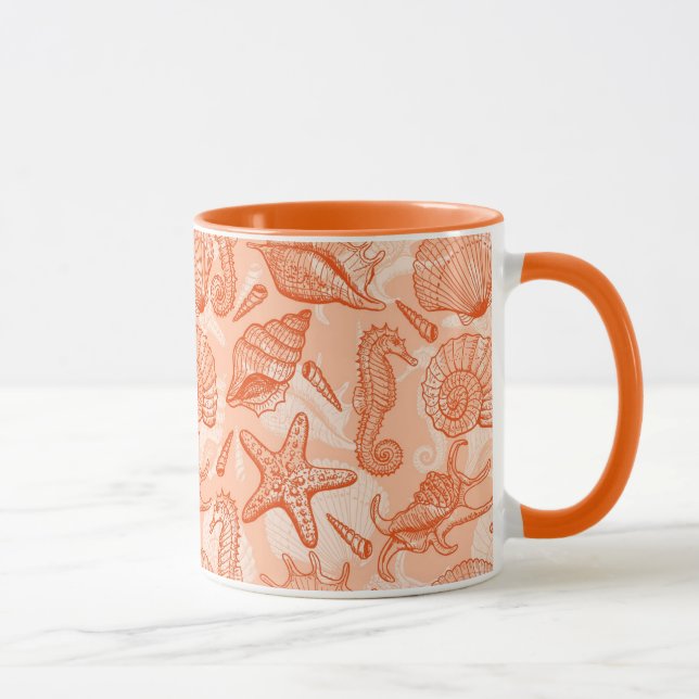 Mug Motif tiré par la main de mer (Droite)