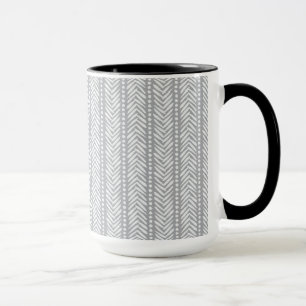 Mug Motif tiré par la main gris de Chevron