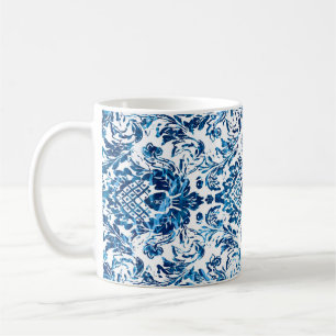 Mug Motif transparent damassé géométrique avec texte d
