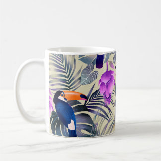 Mug Motif transparent tropical avec toucans, monstre, 