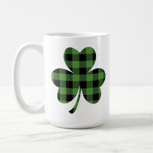Mug Motif Trèfle Irlandais à carreaux Buffalo Vert-611