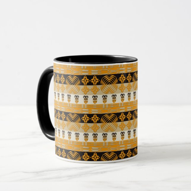 Mug Motif tribal africain de rayures d'Etnic (Devant gauche)
