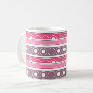 Mug Motif trié avec cercles et anneaux style rétro