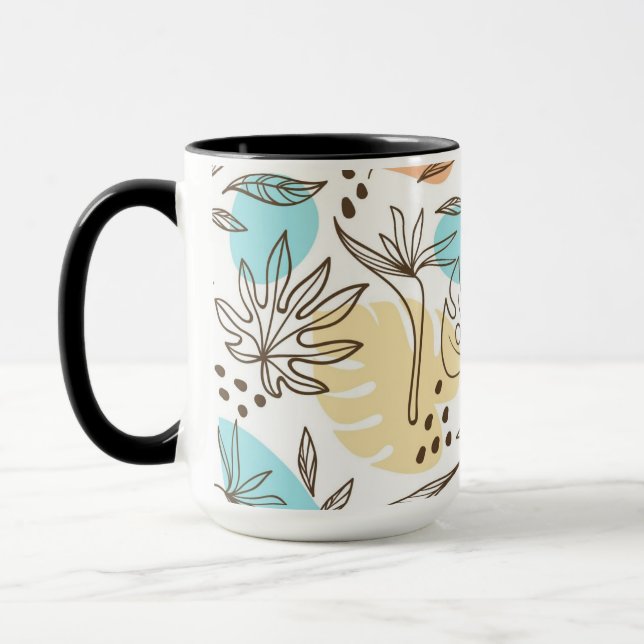 Mug Motif tropical d'été dessiné à la main (Gauche)