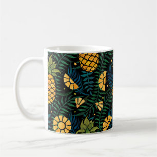 Mug Motif tropical sans couture avec ananas et palmier