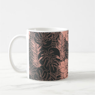 Mug Motif tropical transparent en été avec monstera