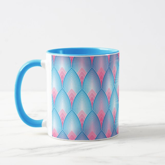 Mug Motif turquoise et rose de pétale (Gauche)