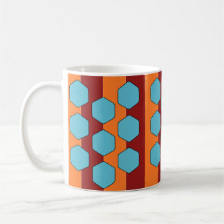 Mug Motif Turquoise rétro les années 70 rouge orange