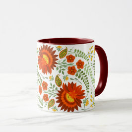 Mug Motif ukrainienne fleurie folk. Ukraine