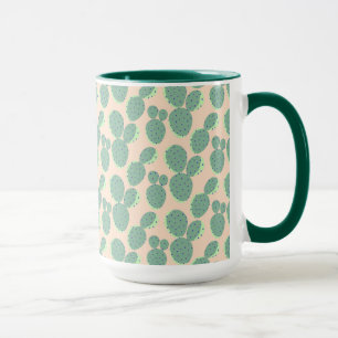 Mug Motif vert et rose de cactus