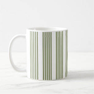Mug Motif vert olive et blanc cinq bandes