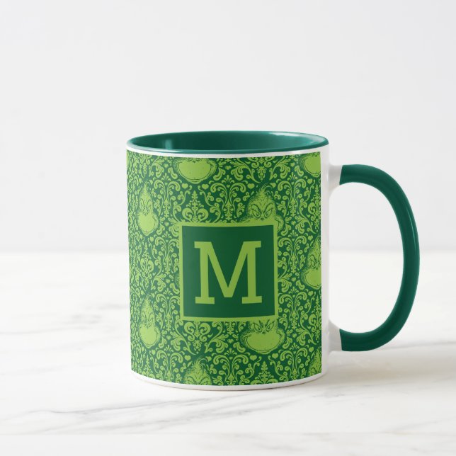 Mug Motif vert orange | Ajouter votre monogramme (Droite)