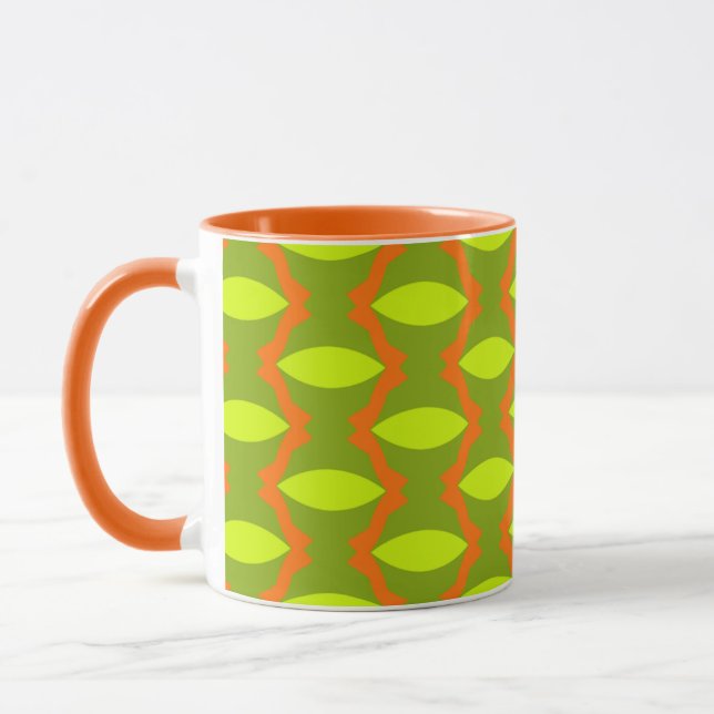 Mug Motif Vert Oval Orange (Gauche)