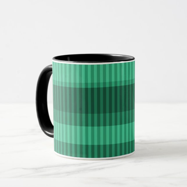 Mug Motif vertical rayé dans les tons verts (Devant gauche)
