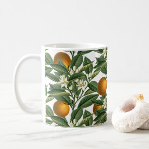Mug Motif vintage de fleurs de fruits oranges botaniqu