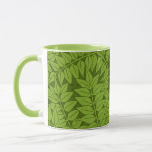 Mug Motif vintage feuille verte de William Morris Bran