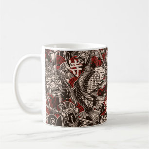 Mug motif vintage japonais sans soudure avec katana sw