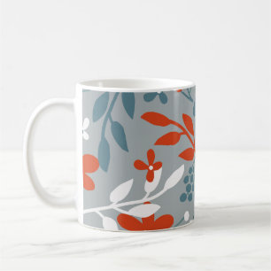 Mug Motif vintage simple. Arrière - plan gris, orange,