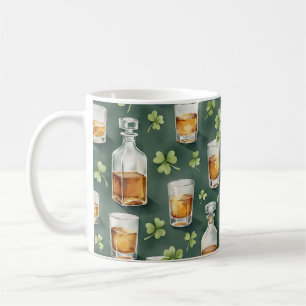 Mug Motif Whiskey et Trèfles de la Saint-Patrick