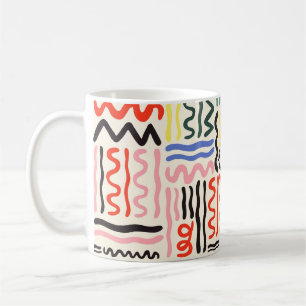 Mug Motif, zigzags, lignes et courbes