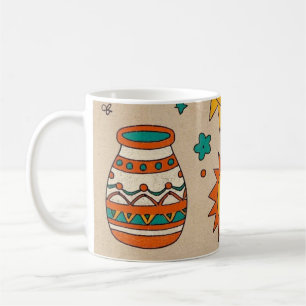 Mug Motifs de Bohême joueurs soleils dessinés à la mai