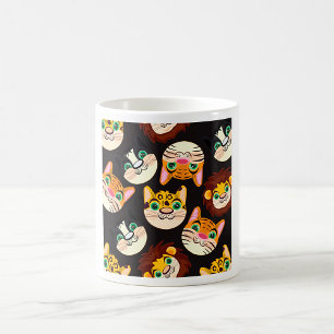 Mug Motifs de visages d'animaux Chats Lions Chiens
