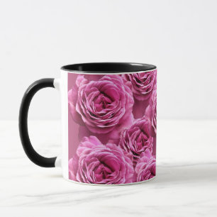 Mug Motifs rose roses et violets
