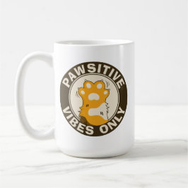 Mug Motivational Cat Pawsitive vibes only Cute Pun