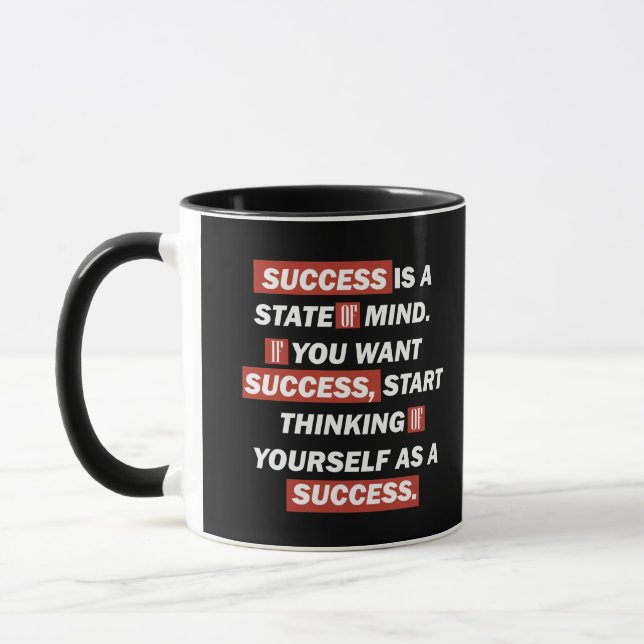 Mug Motivational cite le succès dans la vie (Gauche)