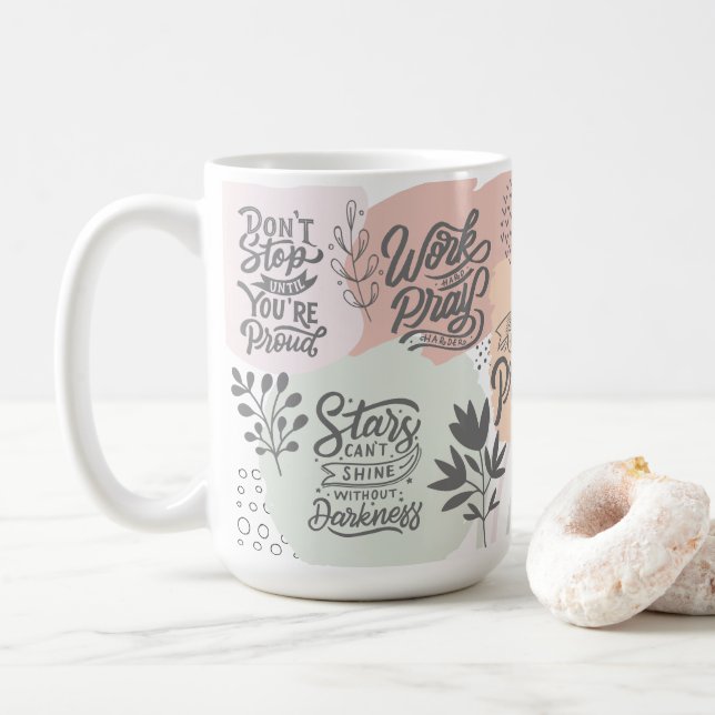 Mug Motivational Daily Reminder Citations Botanique Ch (Avec donut)