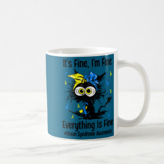 Mug Motivational down syndrome awareness cat t21