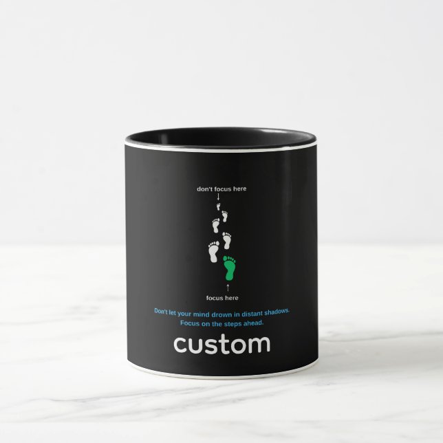 Mug Motivational Focus Steps Ahead Quote – Minimalist (Centre)