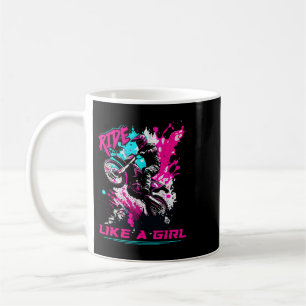 Mug Motocross Les femmes roulent comme une fille Drôle