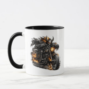 Mug Motocyclette de motard au crâne de démon