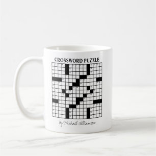 Mug Mots croisés personnalisés drôles noir et blanc